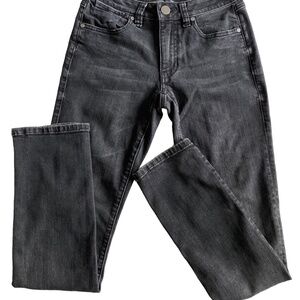 Size 4 Cabi 3560 Black High Rise STRETCH Straight Leg Ankle Length Denim Jeans